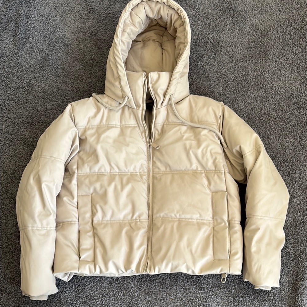 Zara Beige Puffer Jacket